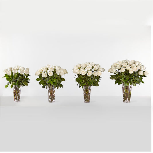 Long Stem White Rose Bouquet – Columbia Florist, Bronx NY