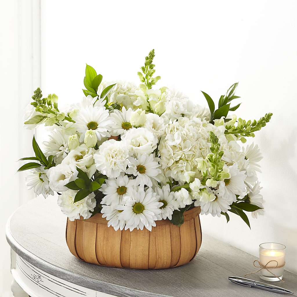 Pure Ivory Basket – Columbia Florist, Bronx NY