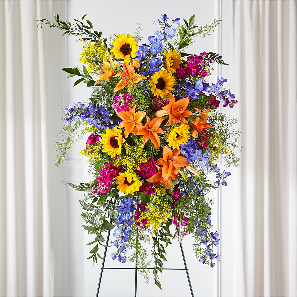 Sunlit Memories Standing Spray (Standard) – Columbia Florist, Bronx NY