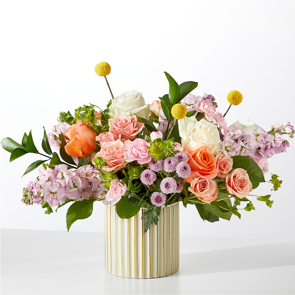 French Market Bouquet with Ivory Vase – Columbia Florist, Bronx NY