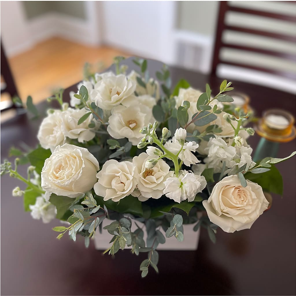 Fresh Linen Box Bouquet –  Columbia Florist, Bronx NY