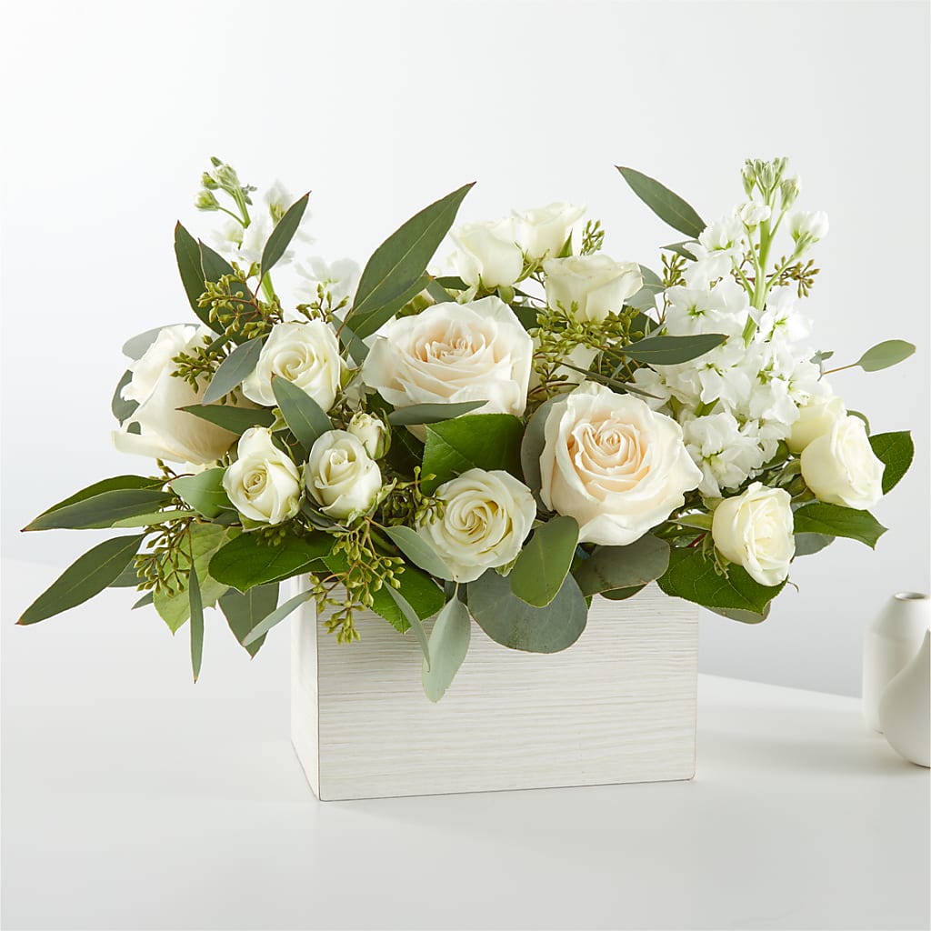 Fresh Linen Box Bouquet –  Columbia Florist, Bronx NY