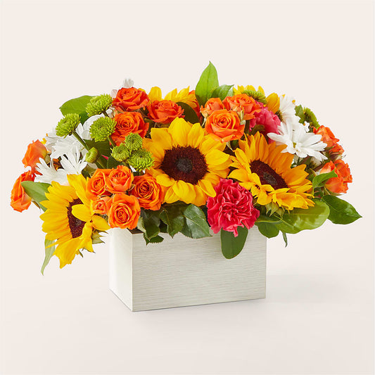 Sun-drenched Blooms Box Bouquet –  Columbia Florist, Bronx NY