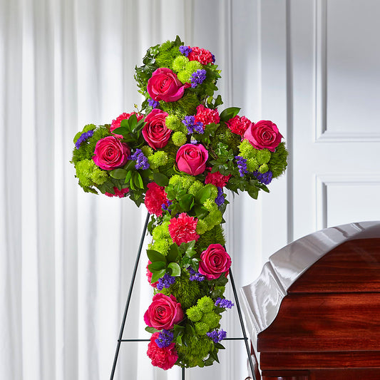 Tribute Rose Floral Cross –  Columbia Florist, Bronx NY