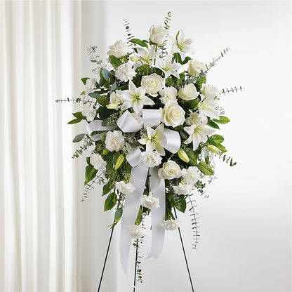 With Care Standing Spray –  Columbia Florist, Bronx NY